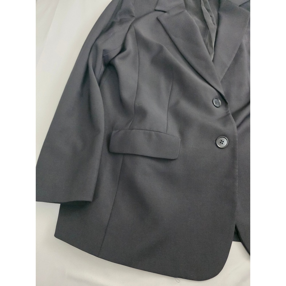 Talbots Woman Black Wool Blend Two Button Blazer Jacket 16W JO1931 - Picture 15 of 16